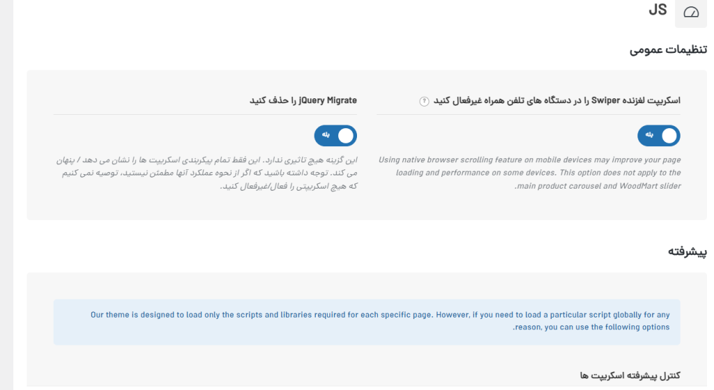 آموزش کنترل پیشرفته بارگذاری اسکریپت ها در قالب وودمارت