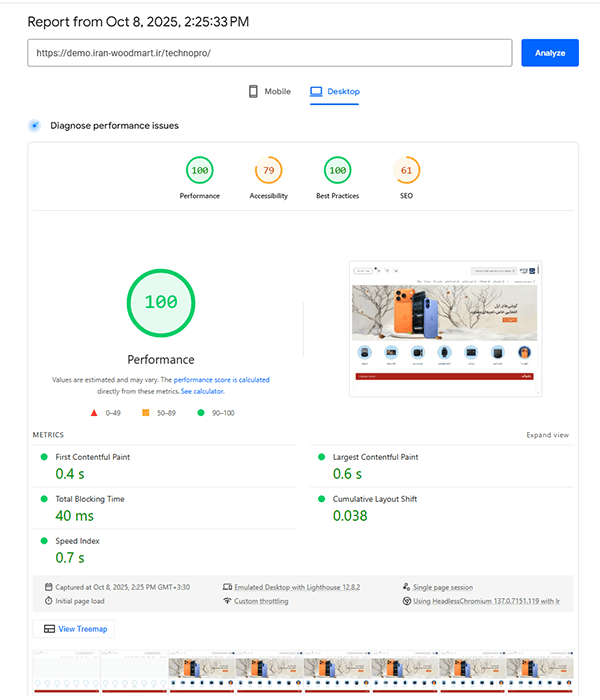 تست سرعت دمو تکنو پرو